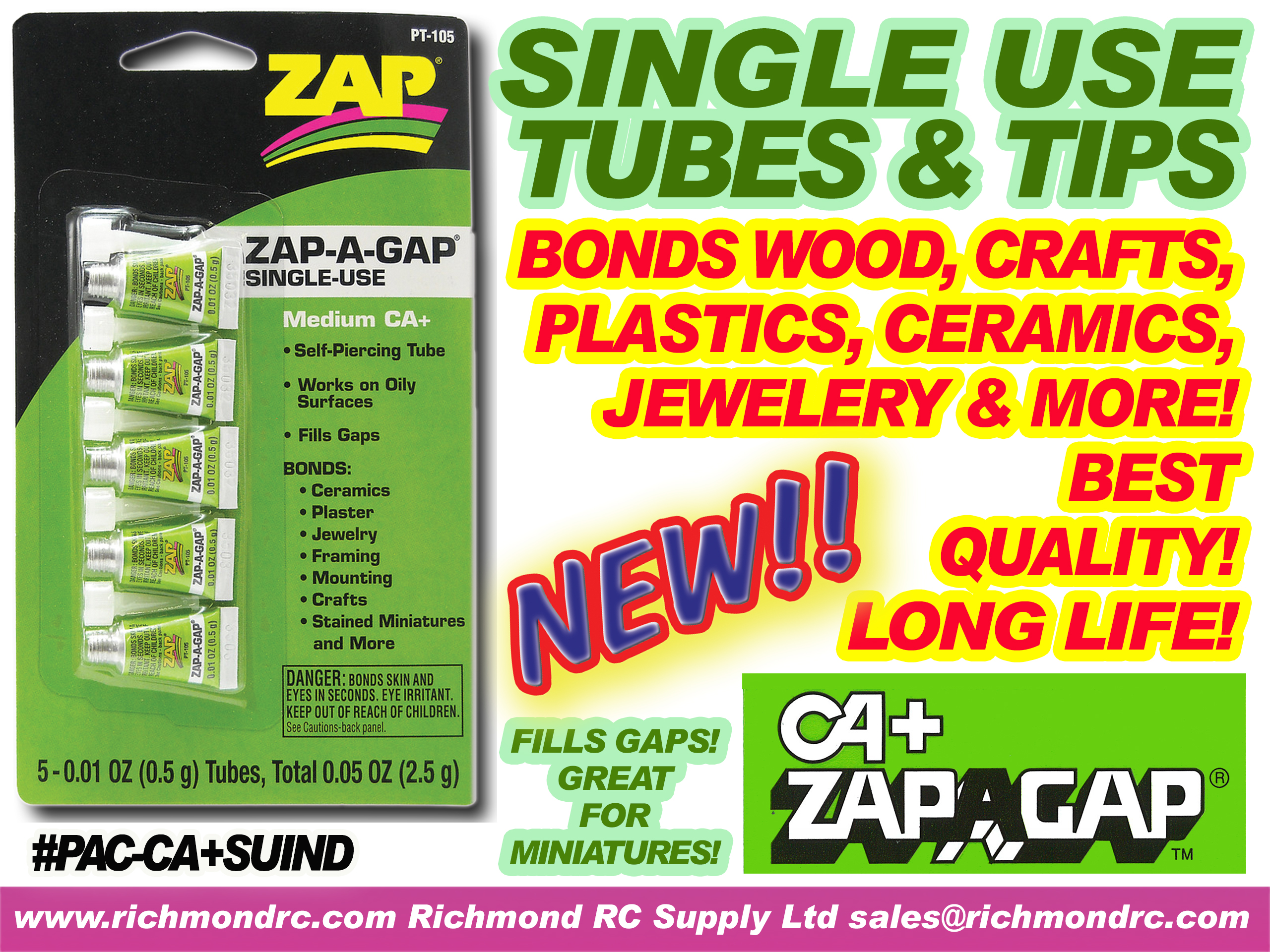 ZAP-A-GAP  5 SINGLE USE .5ml NOT CHILD PROOF PT105 {pac-prices} [ 91915]