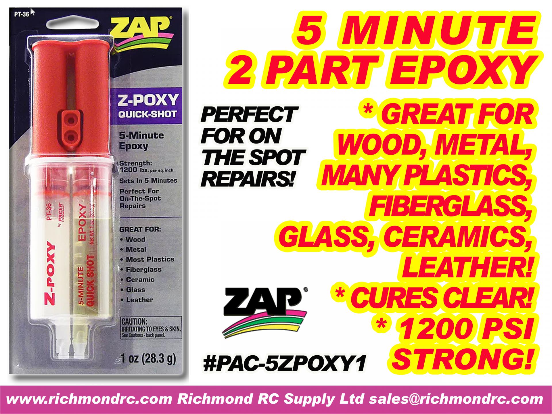PACER -  5 MINUTE Z-POXY SYRINGE - 28ml 1oz PT-36 {pac-prices}