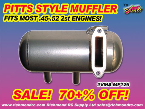 VMAR PITTS IN COWL MUFFLER 46-52 SIZE (THREADED)  [ 71204]