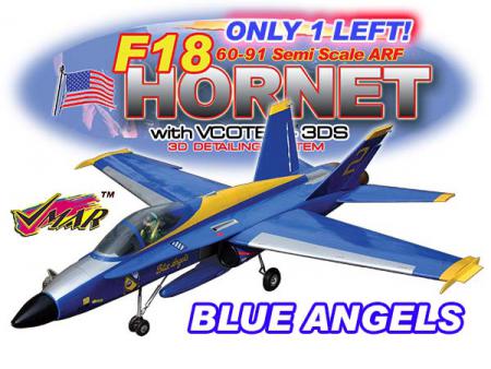 VMAR F18 HORNET 60-91 JET (PROP) ARF 3DS - BLUE