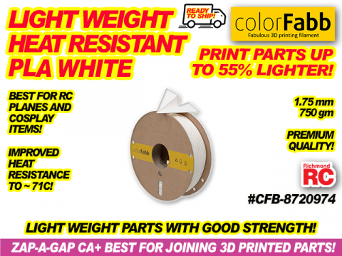 COLORFABB PLA-PHA WHITE LIGHTWT HiTEMP    1.75 750