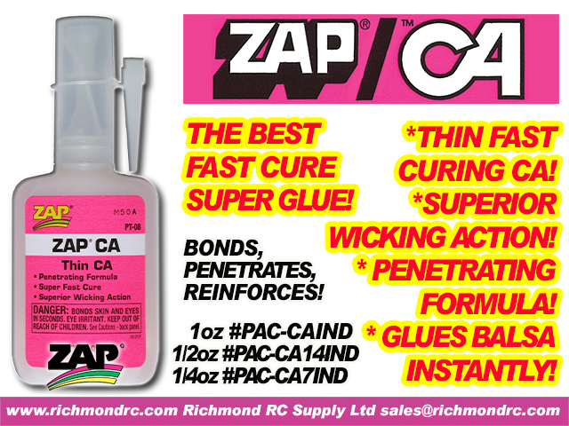 ZAP PLASTIC MODEL CEMENT (FOR STYRENE) 29.5ml 1oz {pac-prices} [111416]