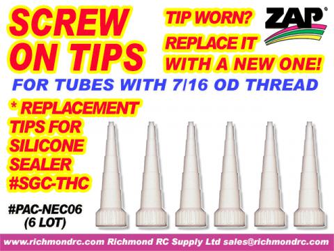 APPLICATOR SCREW ON TIPS - FOR TUBE THREAD 7/16 OD