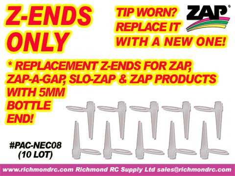 Z-ENDS ONLY FOR ZAP, ZAP-A-GAP ETC        (10/BAG)