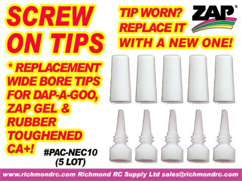 APPLICATOR SCREW ON TIPS - GOO,GEL,RT 1oz TUBES (5 {pac-prices}