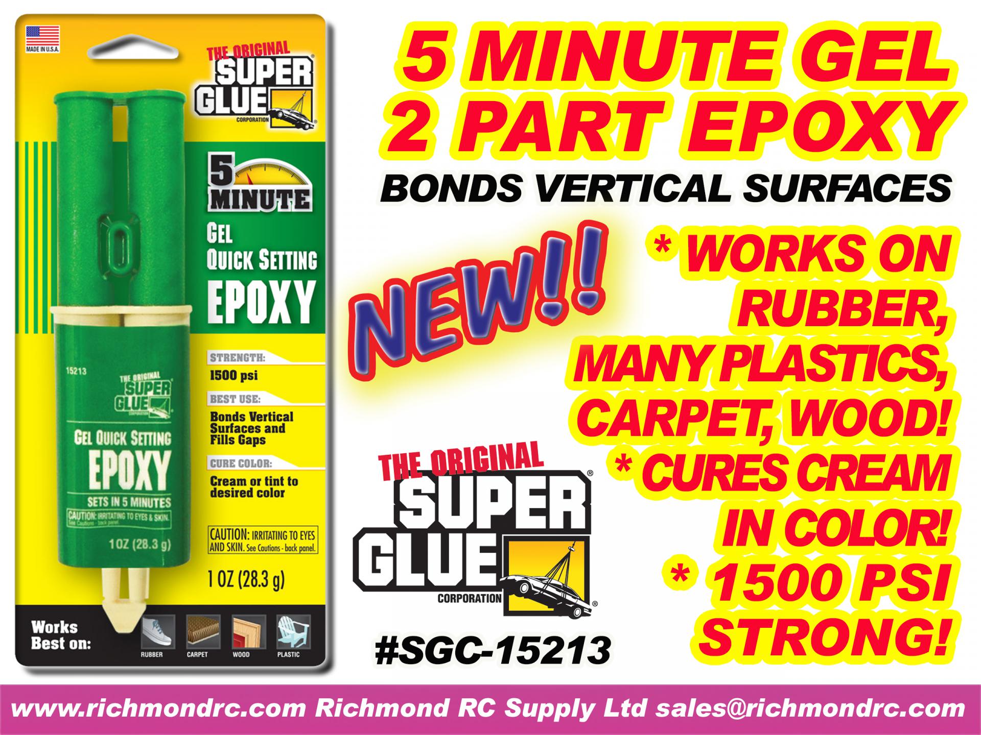 SUPER GLUE CORP - 5 MIN GEL EPOXY SYRINGE 28ml 1oz {pac-prices}