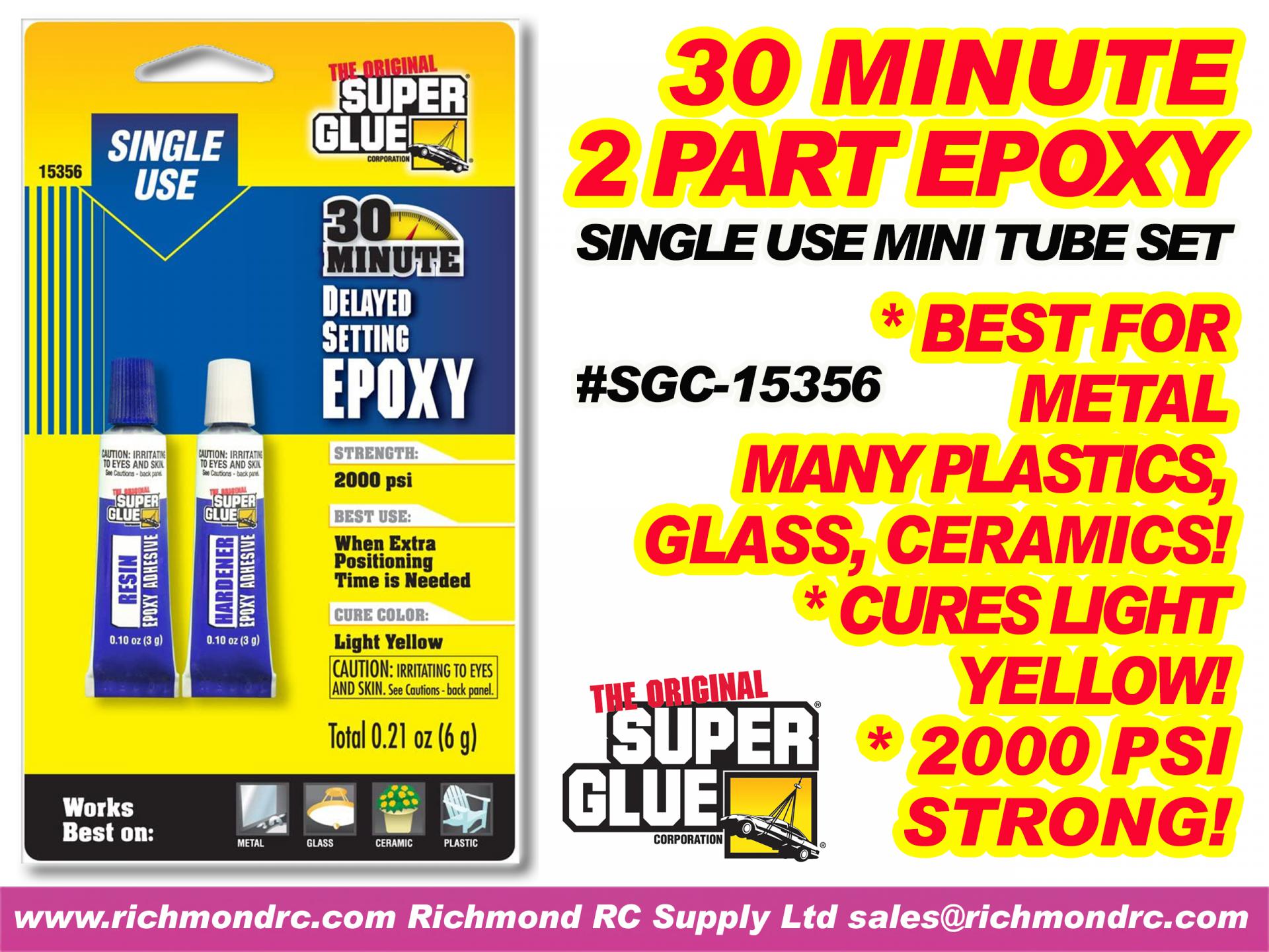 SUPER GLUE CORP 30 MINUT EPXY TUBES MINI 6ml .21oz {pac-prices}