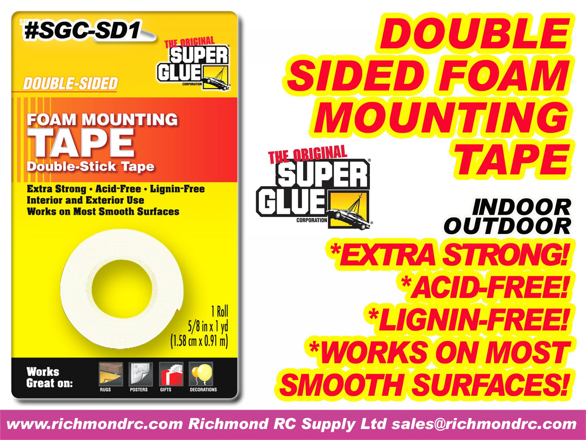SUPER GLUE CORP - FOAM TAPE STICKY 2 SIDE 5/8x36in {pac-prices}