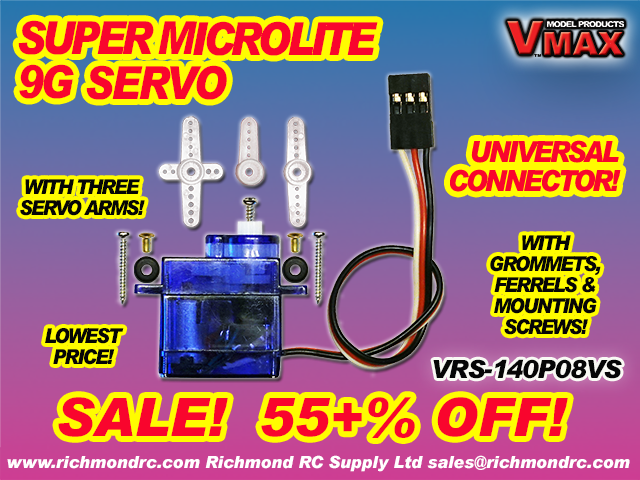 VRS - SUPER MICROLITE SERVO (9g) w/UNIV CONNECTOR  [ 40908]