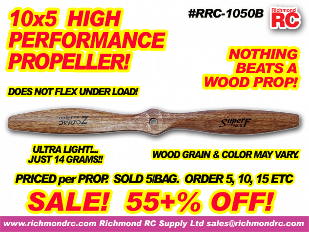 10  X 5  - WOOD HIGH PERFORMANCE PROP ($/ea 5/bag)