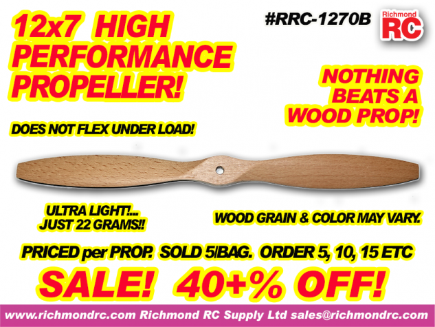 12 x 7 - WOOD HIGH PERFORMANCE PROP ($/ea 5/bag)