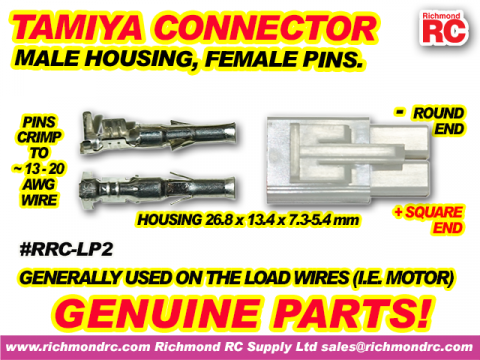 TAMIYA MALE HOUSING (1), FEMALE PINS (2)