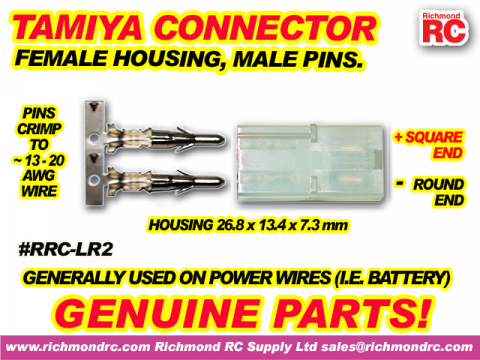 TAMIYA FEMALE HOUSING (1), MALE PINS (2)