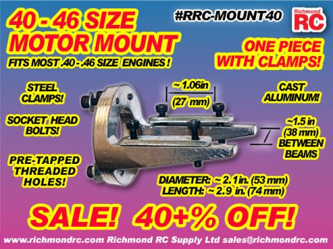 MOTOR MOUNT - FOR .40-.46 ENGINES - ADJUST ALUM