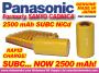 PANASONIC SANYO RAPIDCHARG 2500mAh NiCd SUBC noTAB