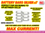 BATTERY BARS - LOW RESISTANCE 97% SILVER (7)
