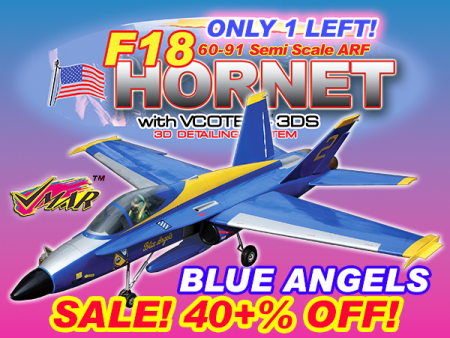 VMAR F18 HORNET 60-91 JET (PROP) ARF 3DS - BLUE