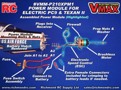 VMAX 11.1 VOLT POWER MODULE SET PC9&TEXAN II 06-12